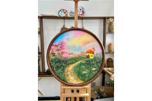 nature wall art landscape painting calming decor