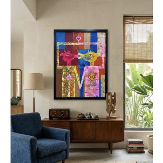 Piggy Love Kiss | Original Hand-Painted Pop Art Acrylic Painting