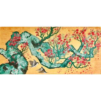 Tranh hoa đào nghệ thuật