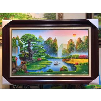 Tranh Sơn thủy hữu tình có khung