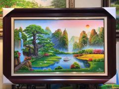 Tranh Sơn thủy hữu tình có khung