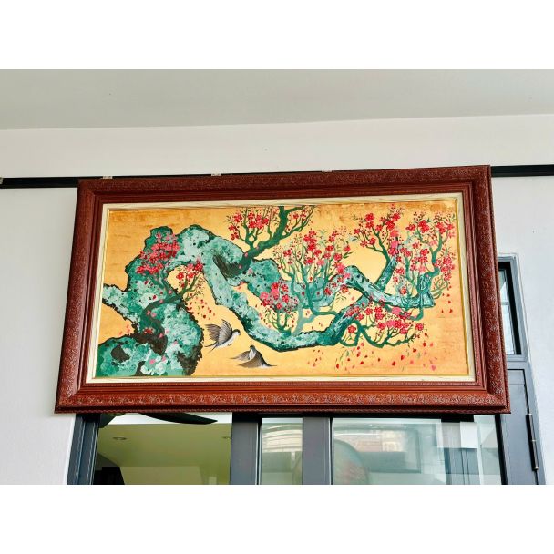 Tranh hoa đào nghệ thuật có khung