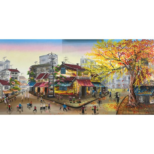 Tranh phố chợ Hà Nội