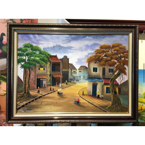 Tranh phố cổ Hà Nội có khung