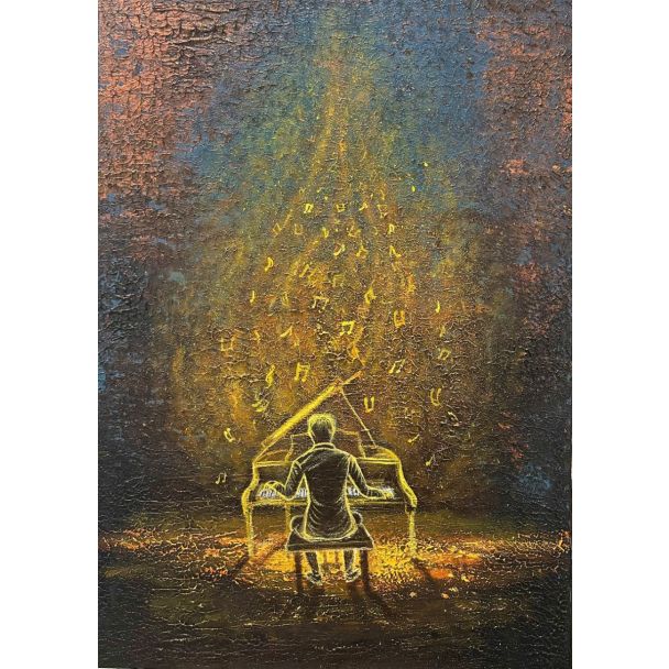 Tranh đàn Piano - Piano Player