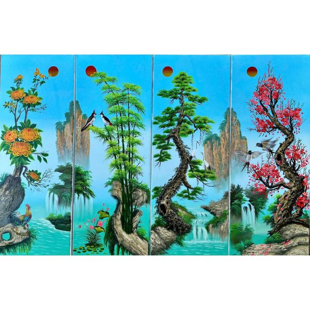 Tranh Tứ quý Xuân Hạ Thu Đông