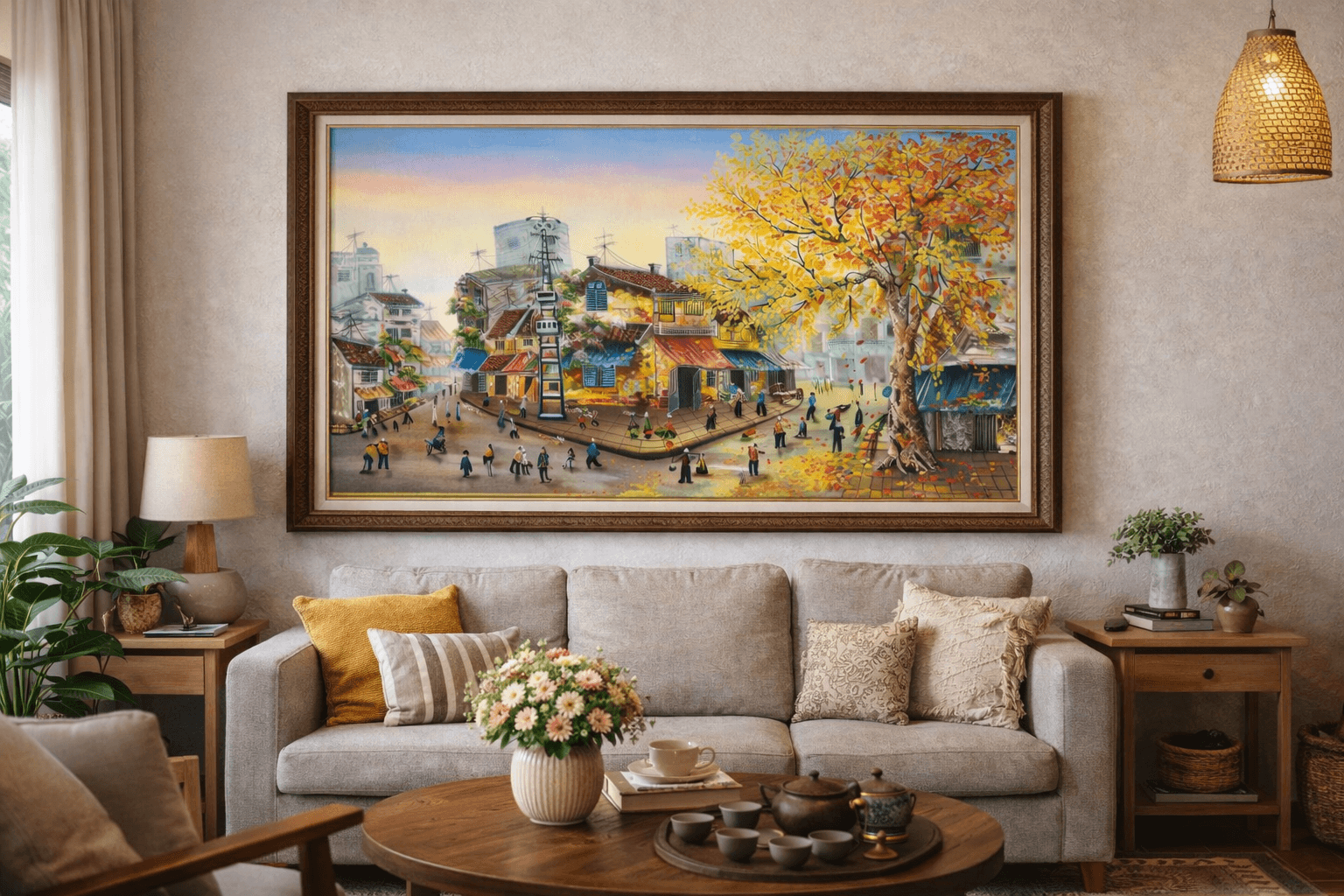 Tranh Phố Cổ Treo Phòng Khách – Điểm Nhấn Nghệ Thuật Tinh Tế