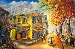 Tranh Phố Cổ Hà Nội – Nét Đẹp Rêu Phong Không Bao Giờ Cũ